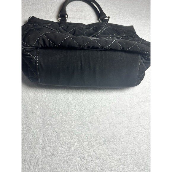 Vera Bradley Black Textile Quilted Embossing Large Satchel Bag - Picture 8 of 8